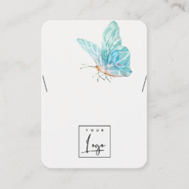 Dreamy Blue Aqua Butterfly Logo Necklace Display Visitenkarte