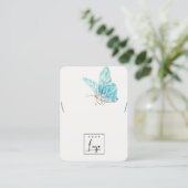 Dreamy Blue Aqua Butterfly Logo Necklace Display Visitenkarte (Stehend Vorderseite)