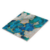 Dreamy Blue, Aquamarin, Perle und Gold Fliese (Seite)