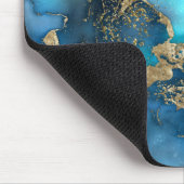 Dreamy Blue Aquamarin und Gold Mousepad (Ecke)