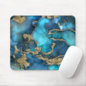 Dreamy Blue Aquamarin und Gold Mousepad (Mit Mouse)