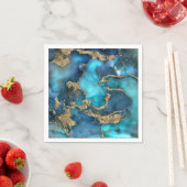 Dreamy Blue Aquamarin und Gold Serviette (Beispiel)