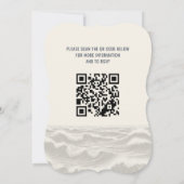 Dreamy Blue Beach mit QR Code Hochzeitsempfehlung Einladung (Rückseite)