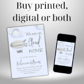 Dreamy Blue Cloud Nine Sky Themed Boy Baby Dusche Einladung