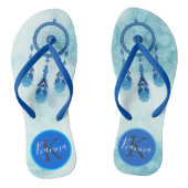 Dreamy Blue Dream Catcher Monogram Badesandalen (Fußbett)