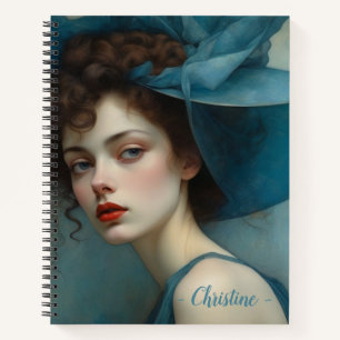 Dreamy Blue Dress und Large Hat Notizblock