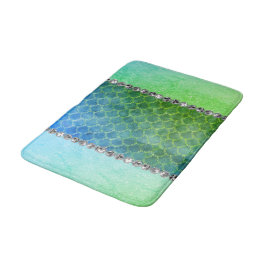Dreamy Blue Green Mermaid Diamond Bling Badematte