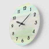 Dreamy Blue Green Watercolor Große Wanduhr (Winkel)