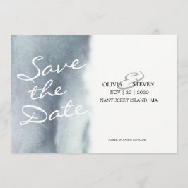 Dreamy Blue Grey Watercolor Wedding Save the Date