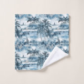 Dreamy Blue Hawaiian Palms Coffee Tasse Badhandtuch Set (Waschlappen)