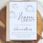 Dreamy Blue Heaven Sent Sky Themed Boy Baby Dusche Einladung