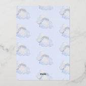 Dreamy Blue Heaven Sent Sky Themed Boy Baby Dusche Folieneinladung (Rückseite)