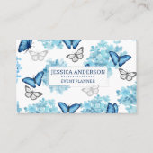 Dreamy Blue Hydrangea und Butterfly Event Planner Visitenkarte (Vorderseite)