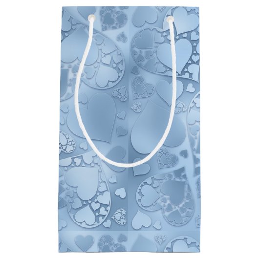 Dreamy Blue Layered Heart Collage Pattern Kleine Geschenktüte (Vorderseite)