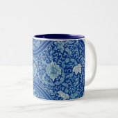 Dreamy Blue Lotus Vintag Chinoiserie Zweifarbige Tasse (VorderseiteRechts)