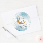 Dreamy Blue Over Moon Boy Birthday Party Runder Aufkleber (Umschlag)