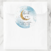 Dreamy Blue Over Moon Boy Birthday Party Runder Aufkleber (Tasche)