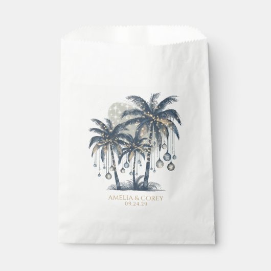 Dreamy Blue Palm Trees Geschenktütchen (Vorderseite)
