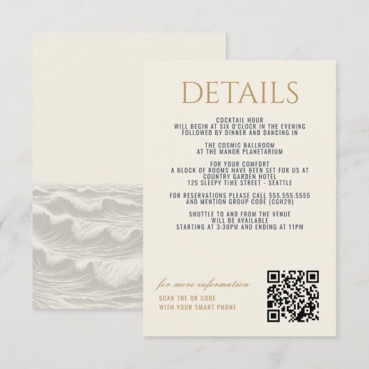 Dreamy Blue Palm Trees Wedding Begleitkarte (Vorne/Hinten)