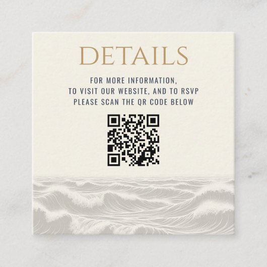 Dreamy Blue Palm Trees Wedding QR Code Begleitkarte (Vorderseite)