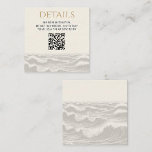 Dreamy Blue Palm Trees Wedding QR Code Begleitkarte