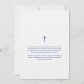 Dreamy Blue Shades Floral Frame Arch Baptisme Einladung (Rückseite)