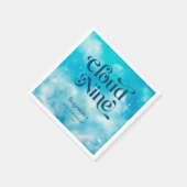 Dreamy Blue Sky Cloud Nine Birthday Party Serviette (Ecke)