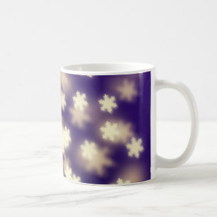 Dreamy Blue Snowflake Bokeh Lights Kaffeetasse