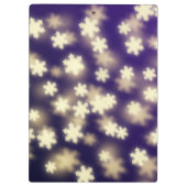 Dreamy Blue Snowflake Bokeh Lights Klemmbrett (Rückseite)