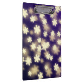 Dreamy Blue Snowflake Bokeh Lights Klemmbrett (Rechts)