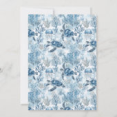 Dreamy Blue Under Sea Baby Shower Einladung (Rückseite)