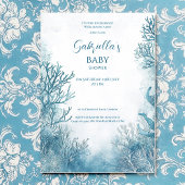 Dreamy Blue Under Sea Baby Shower Einladung