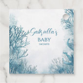 Dreamy Blue Under Sea Baby Shower Geschenkanhänger (Rückseite)