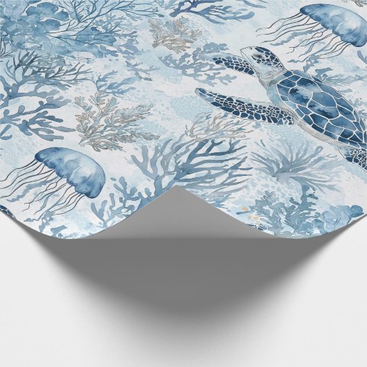 Dreamy Blue Under Sea Baby Shower Geschenkpapier (Ecke)