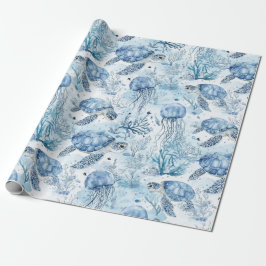 Dreamy Blue Under Sea Baby Shower Geschenkpapier