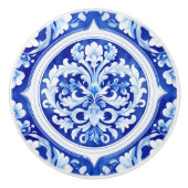 Dreamy Blue Watercolor Acanthus Leaf Design Keramikknauf (Vorderseite)