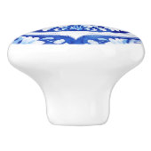 Dreamy Blue Watercolor Acanthus Leaf Design Keramikknauf (Seitenansicht)