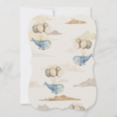 Dreamy Blue Whale and Balloons Boy Baby Shower Einladung (Rückseite)