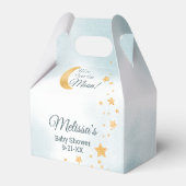 Dreamy Blue Wir sind über der Moon Boy Baby Dusche Geschenkschachtel (Vorderseite)