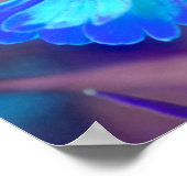 Dreamy Blue Zinnia Abstrakte Blume Kunst, Dichtung Poster (Ecke)