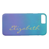 Dreamy Blues Abstract Design Personalisiert Case-Mate iPhone Hülle (Rückseite (Horizontal))