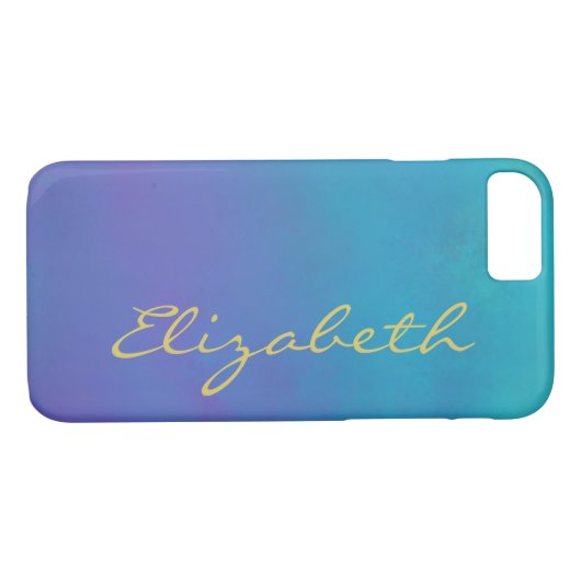 Dreamy Blues Abstract Design Personalisiert Case-Mate iPhone Hülle (Rückseite (Horizontal))