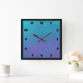 Dreamy Blues Abstract Design Quadratische Wanduhr (Zuhause)