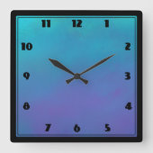 Dreamy Blues Abstract Design Quadratische Wanduhr (Vorderseite)