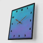 Dreamy Blues Abstract Design Quadratische Wanduhr (Winkel)