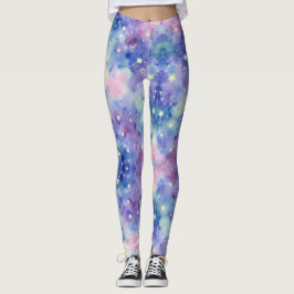 Dreamy Blues Purples Hinweisen zur rosa Galaxie Leggings