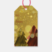 Dreamy Blurred Gold und Red Christmas Trees Geschenkanhänger (Rückseite)