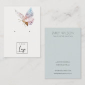 Dreamy Blush Aqua Butterfly Logo Orange Display Visitenkarte (Vorne/Hinten)
