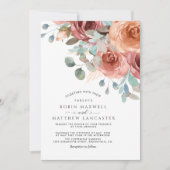 Dreamy Blush Peach Ethereal blumigen Hochzeit Einladung (Vorderseite)