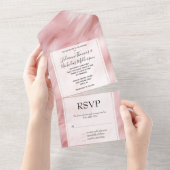 Dreamy Blush Pink Animal Fur Wedding All In One Einladung (Abreißen)